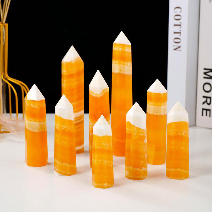 Orange Calcite Crystal Tower