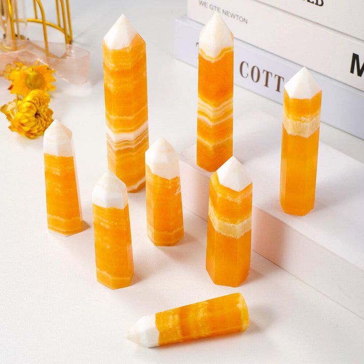 Orange Calcite Crystal Tower