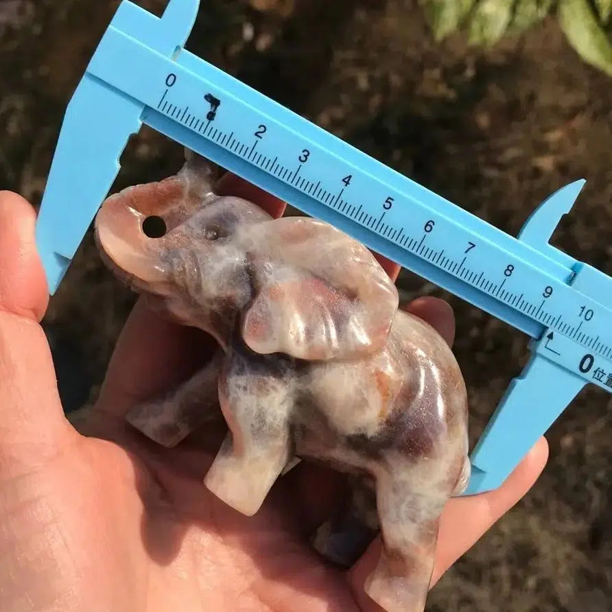 Orange Moonstone Crystal Carved Elephant