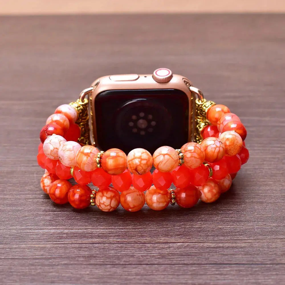 Orange Onyx Crystal Apple Watch Band