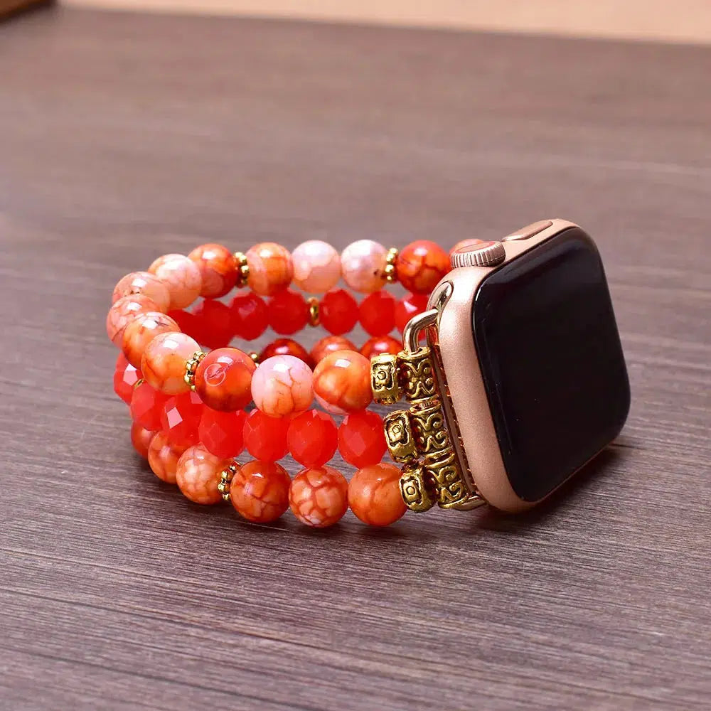 Orange Onyx Crystal Apple Watch Band