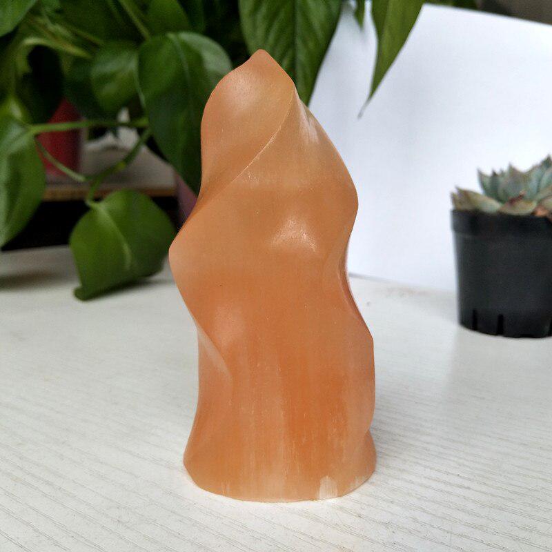 Orange Selenite Crystal Flame