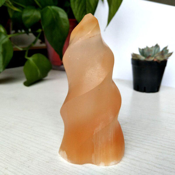 Orange Selenite Crystal Flame