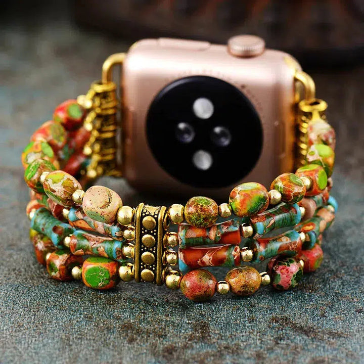 Orange or Purple Jasper Apple iWatch Strap