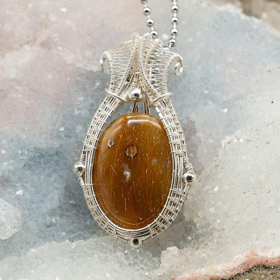 Orca Agate Wire Wrap Crystal Pendant - Contrasting Patterns-Wire Wraps-Crystal Destiny-Orca Agate-2.25"-Crystal Destiny