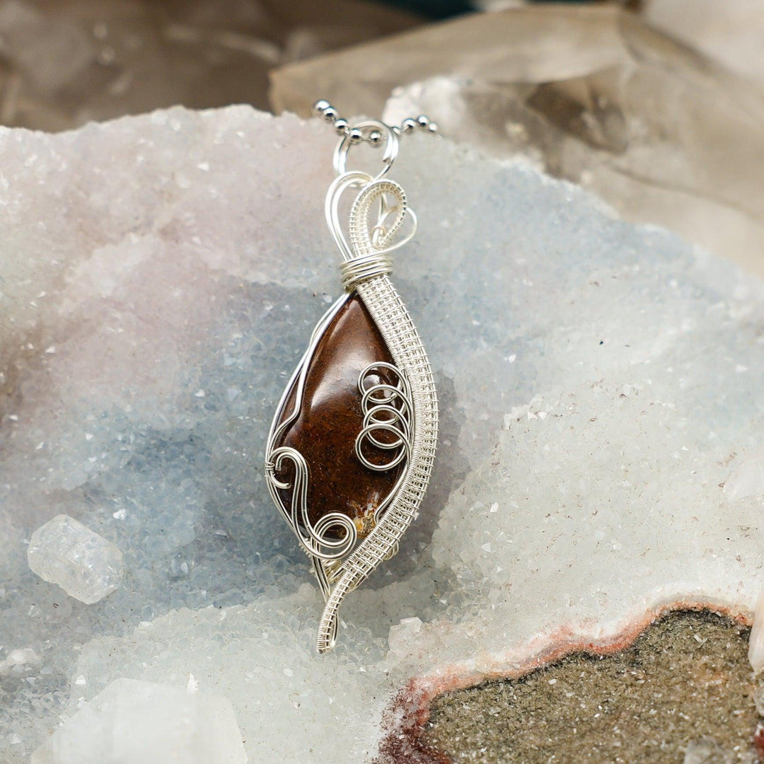 Orca Agate Wire Wrap Crystal Pendant - Inner Peace-Wire Wraps-Crystal Destiny-Orca Agate-2.25"-Crystal Destiny