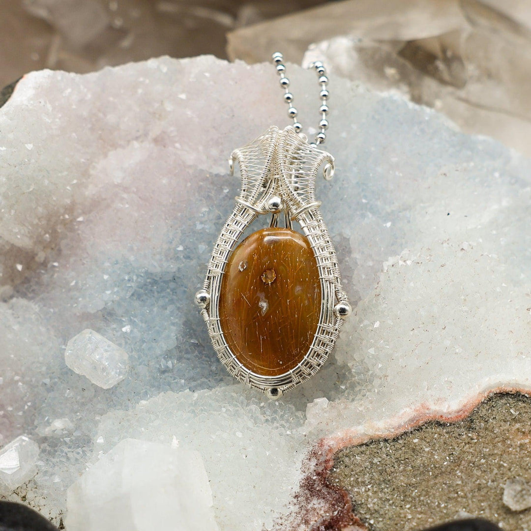 Orca Agate Wire Wrap Pendant - 2.25"