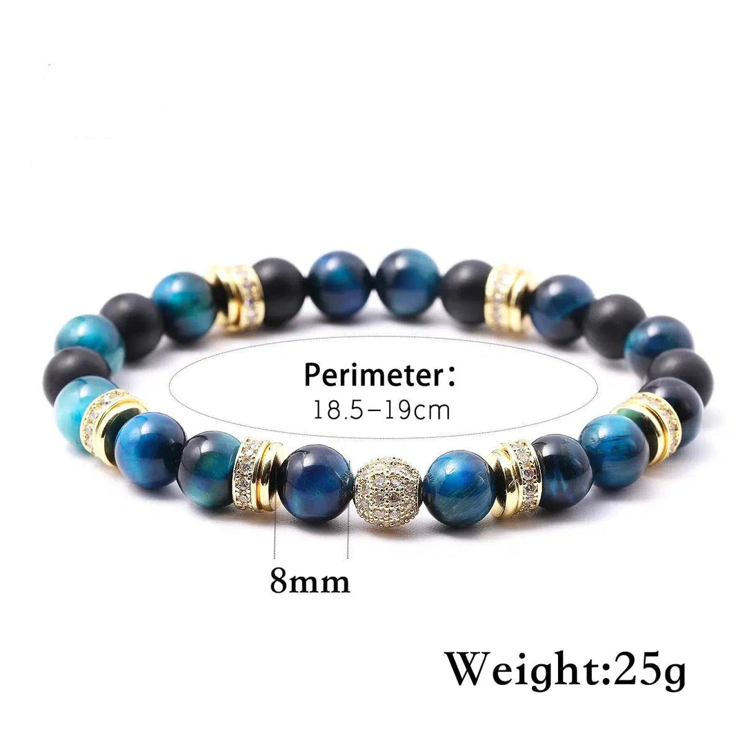 Peacock Blue Tiger Eye Bracelet