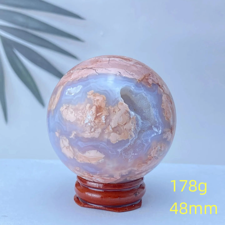 Pink Agate Geode Crystal Sphere