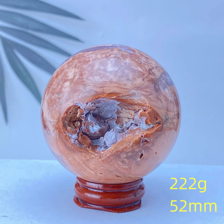 Pink Agate Geode Crystal Sphere