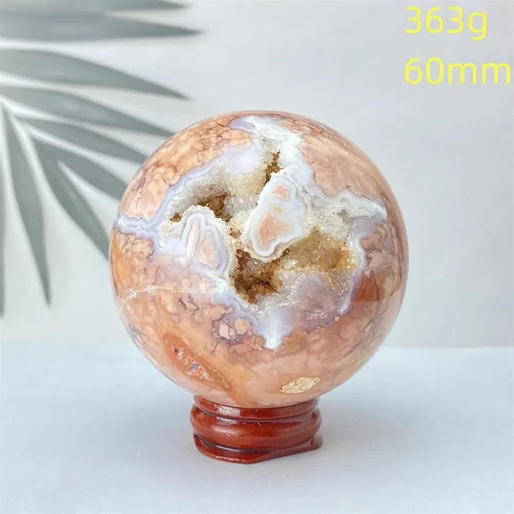 Pink Agate Geode Crystal Sphere