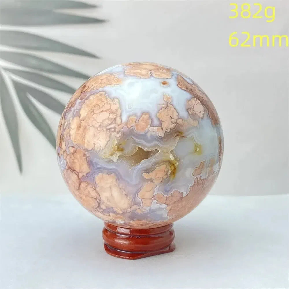 Pink Agate Geode Crystal Sphere