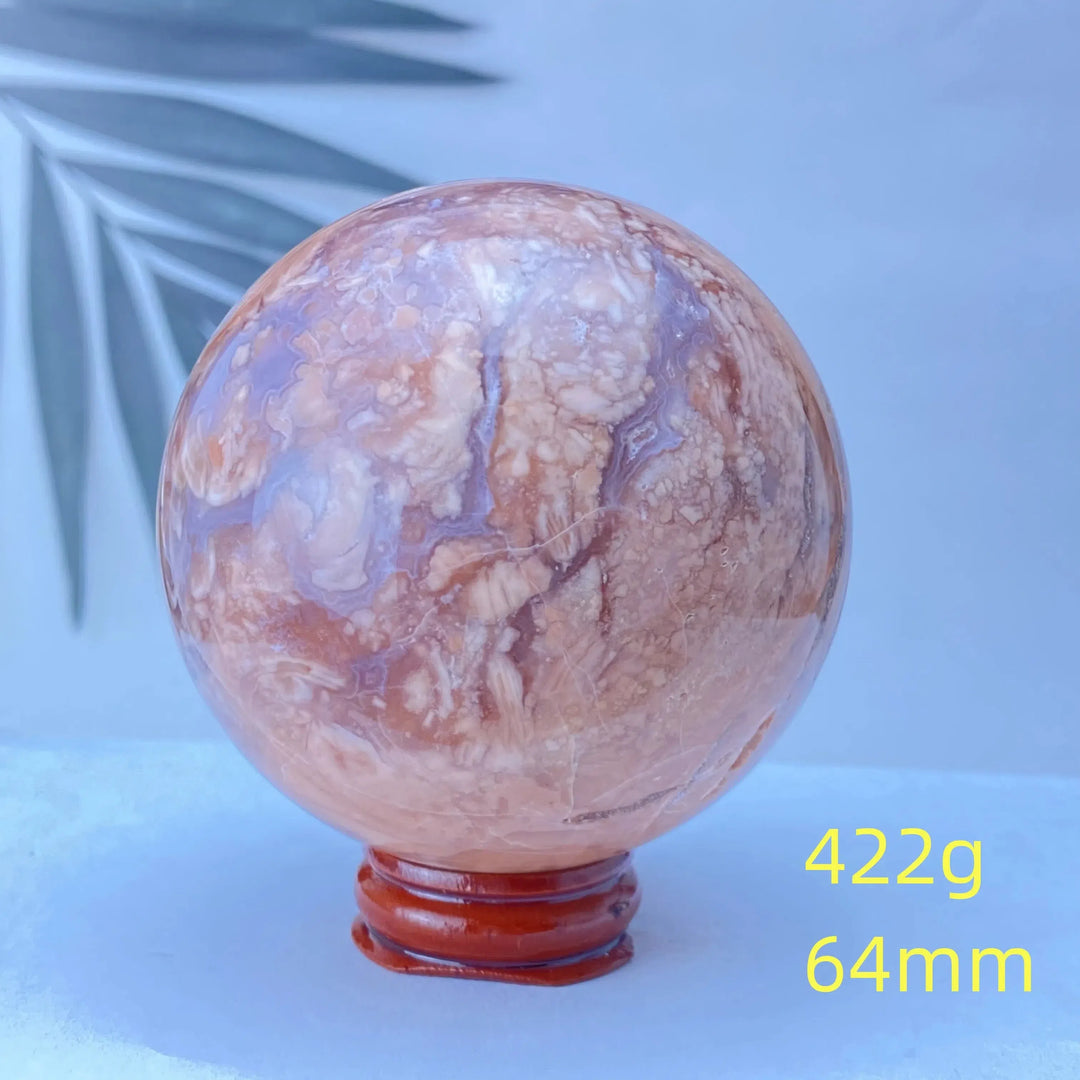 Pink Agate Geode Crystal Sphere