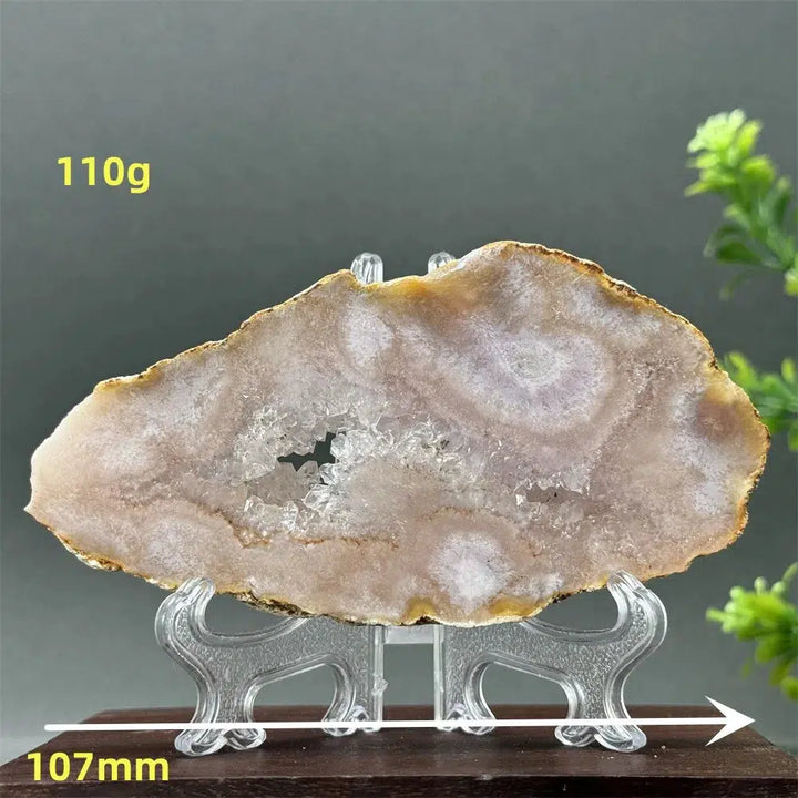 Pink Amethyst Flower Agate Geode Slice