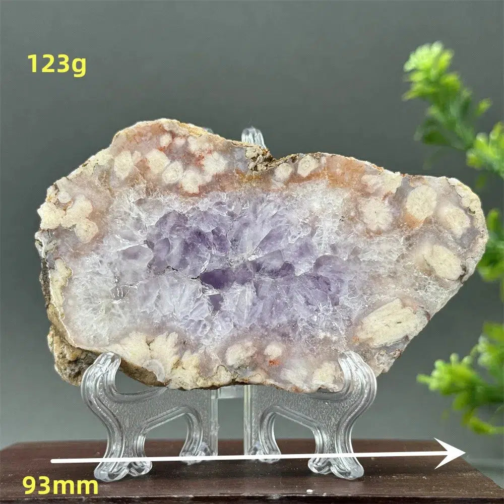 Pink Amethyst Flower Agate Geode Slice