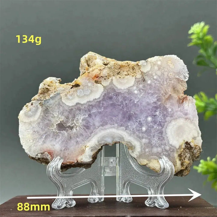 Pink Amethyst Flower Agate Geode Slice