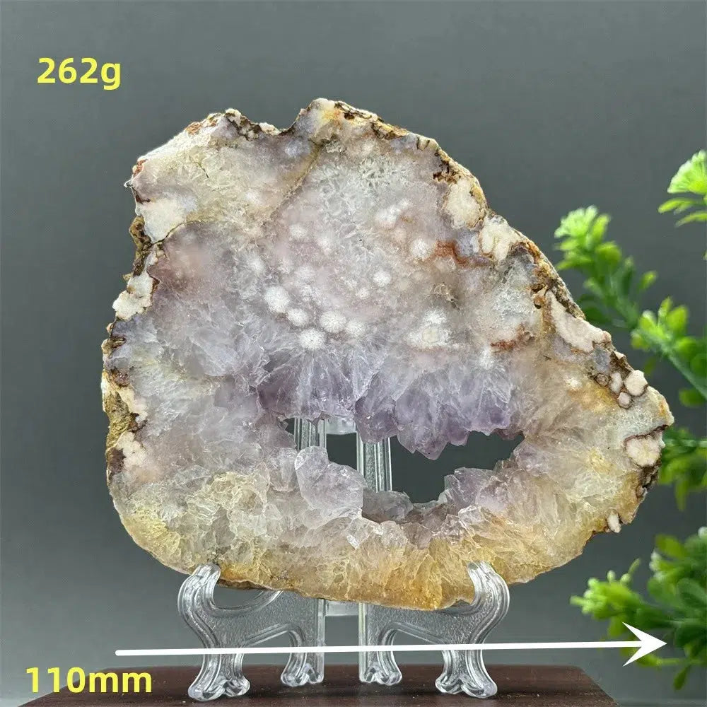 Pink Amethyst Flower Agate Geode Slice