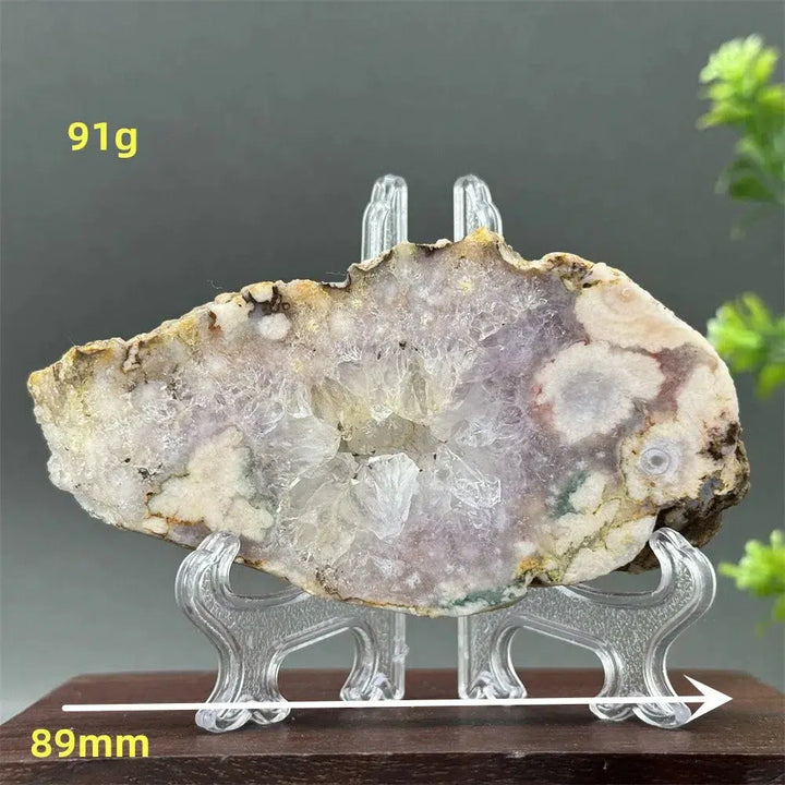 Pink Amethyst Flower Agate Geode Slice