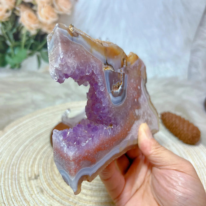 Pink Amethyst Flower Agate Slab