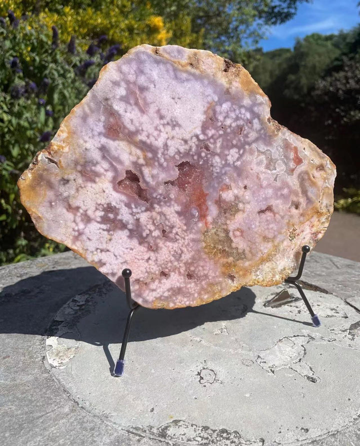 Pink Amethyst Geode Crystal Slice