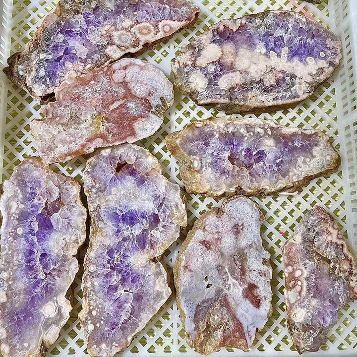 Pink Amethyst Geode Crystal Slice