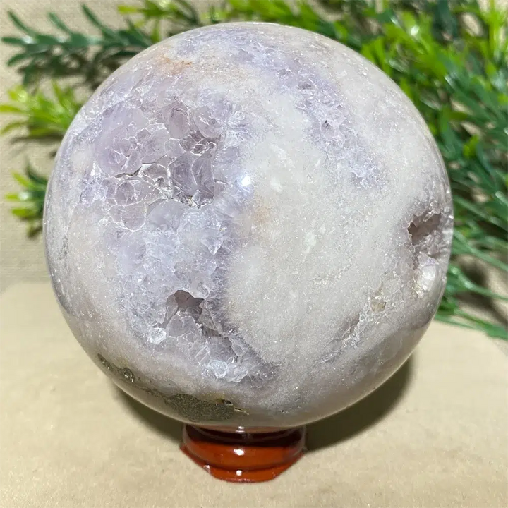 Pink Amethyst Geode Crystal Sphere