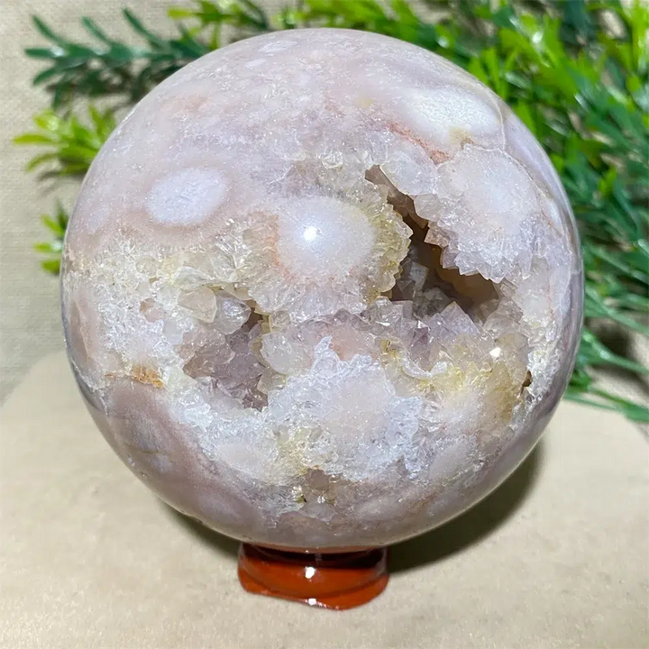 Pink Amethyst Geode Crystal Sphere