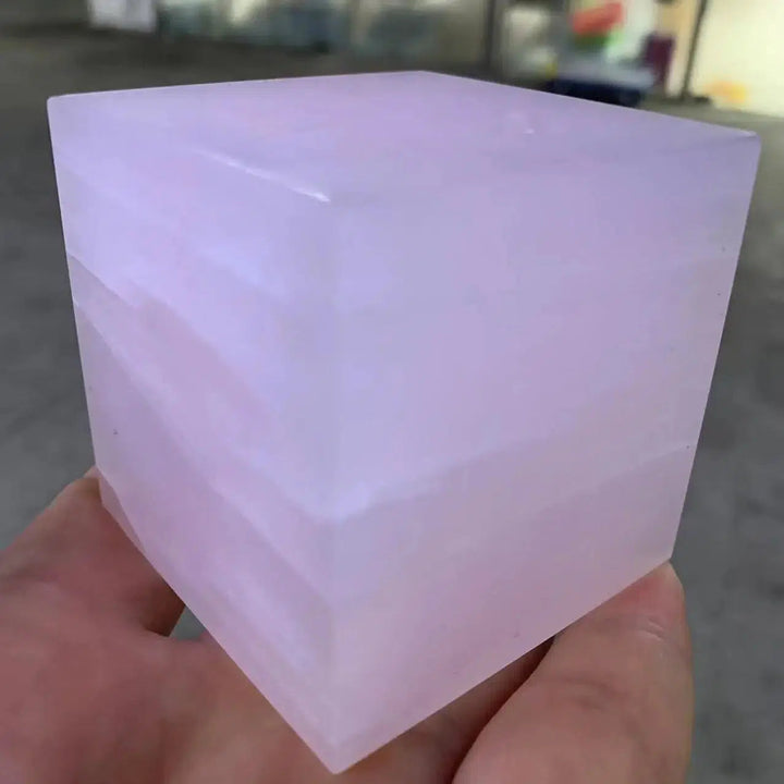 Pink Calcite Crystal Cube