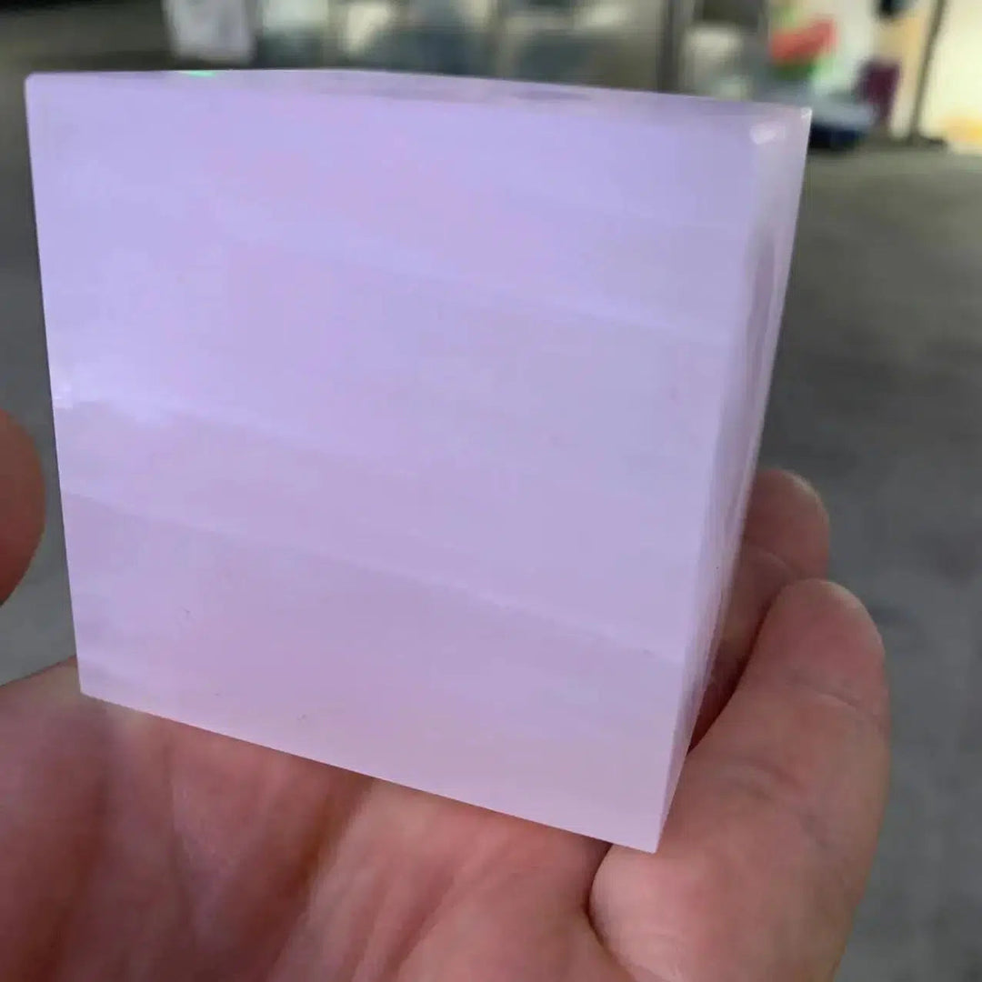 Pink Calcite Crystal Cube