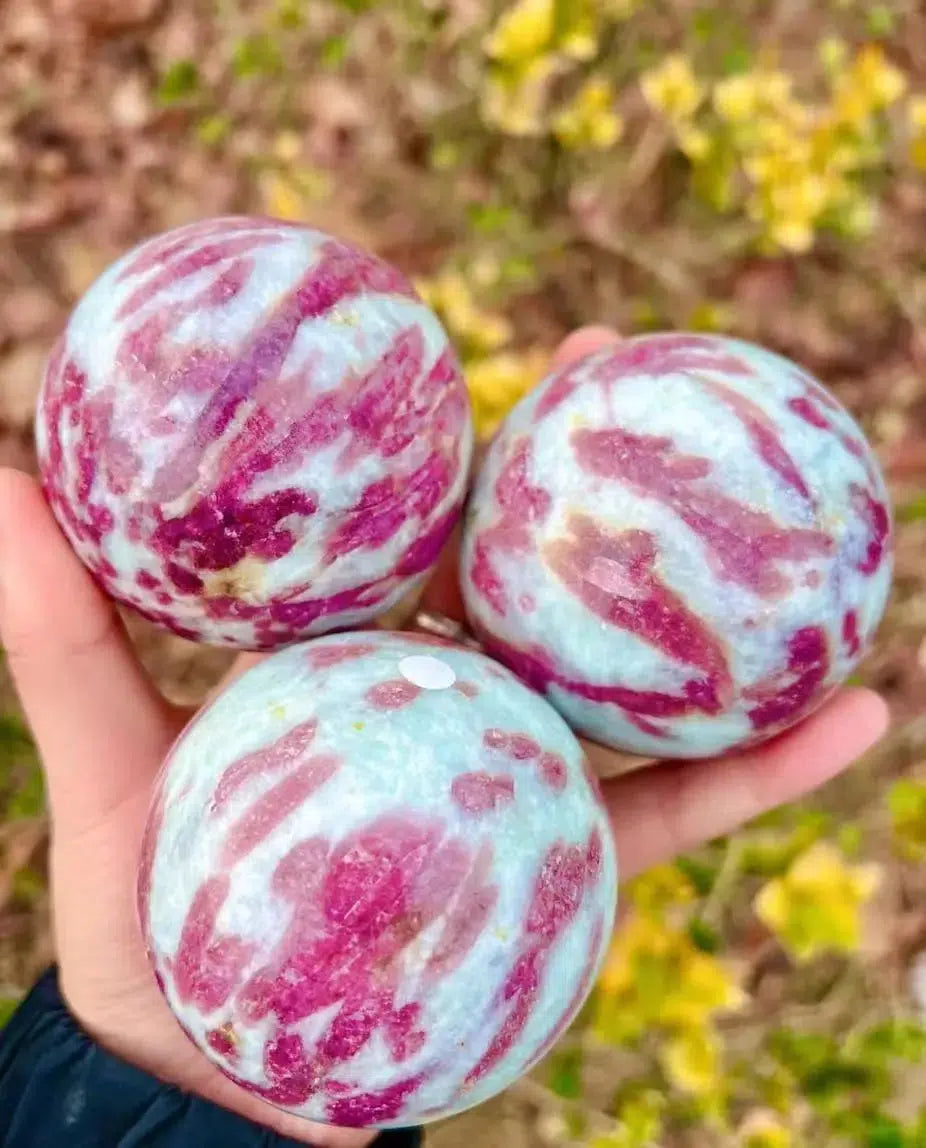 Pink Tourmaline Crystal Sphere