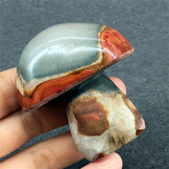 Polychrome Jasper Mushroom Carving