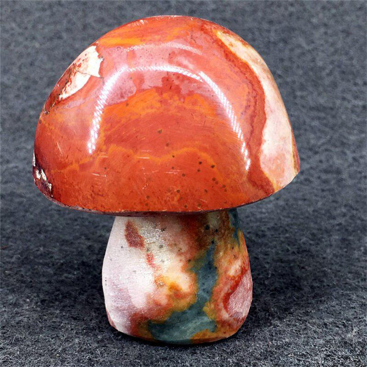 Polychrome Jasper Mushroom Carving