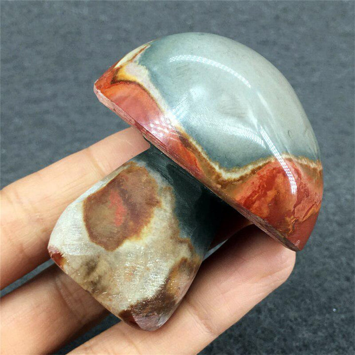 Polychrome Jasper Mushroom Carving