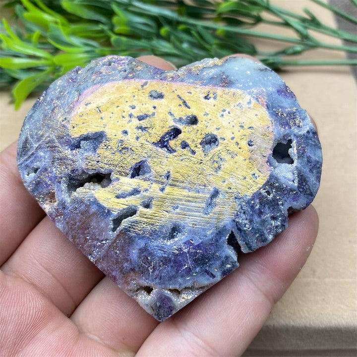 Purple Aura Sphalerite Crystal Heart