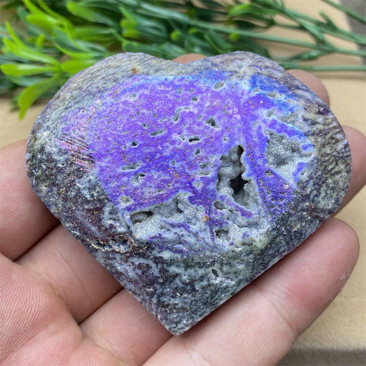 Purple Aura Sphalerite Crystal Heart