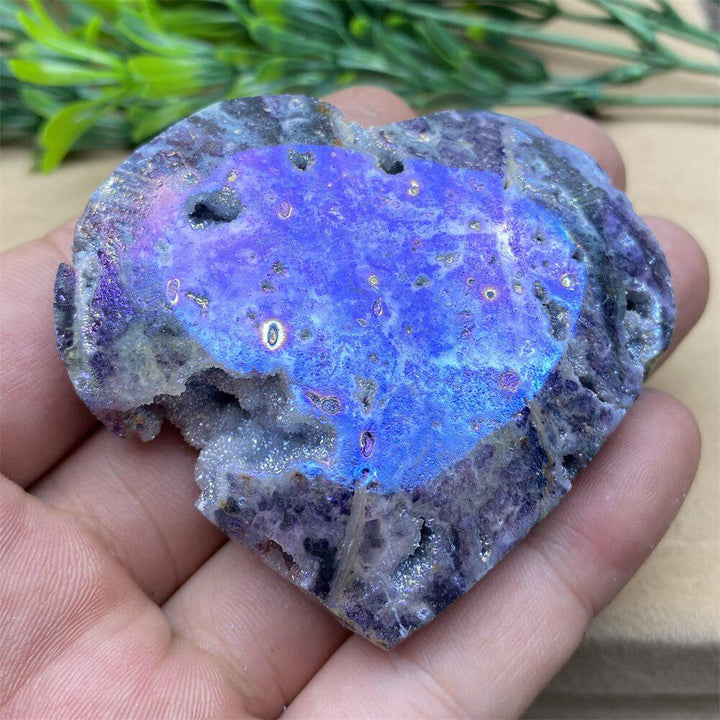 Purple Aura Sphalerite Crystal Heart