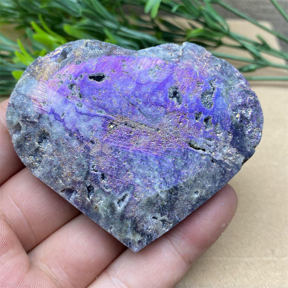 Purple Aura Sphalerite Crystal Heart