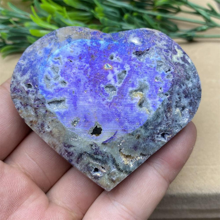 Purple Aura Sphalerite Crystal Heart