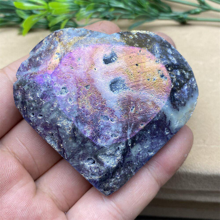 Purple Aura Sphalerite Crystal Heart