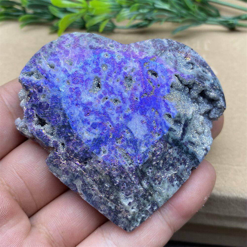 Purple Aura Sphalerite Crystal Heart