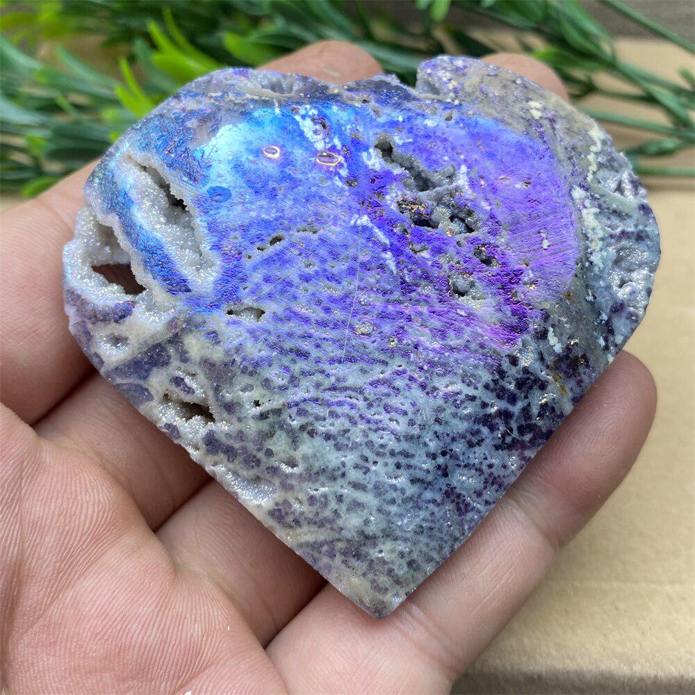 Purple Aura Sphalerite Crystal Heart