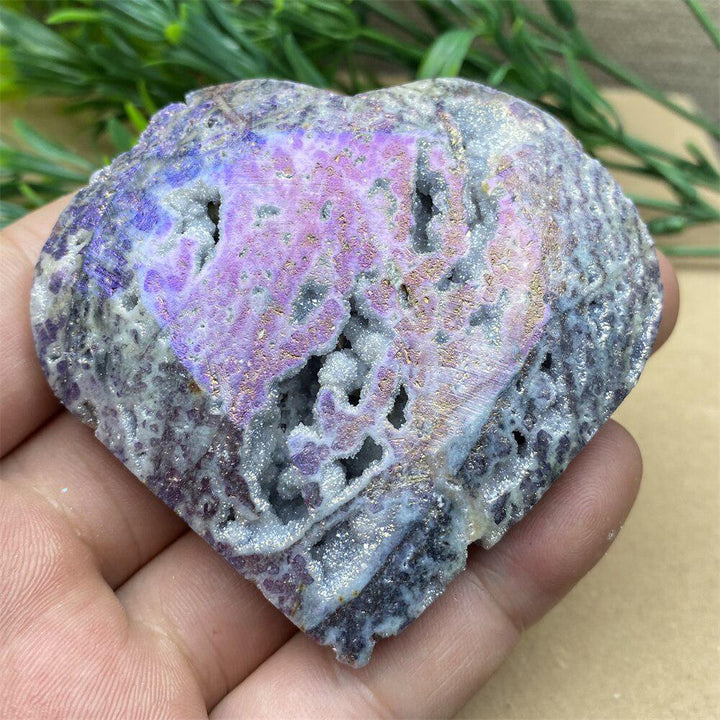 Purple Aura Sphalerite Crystal Heart