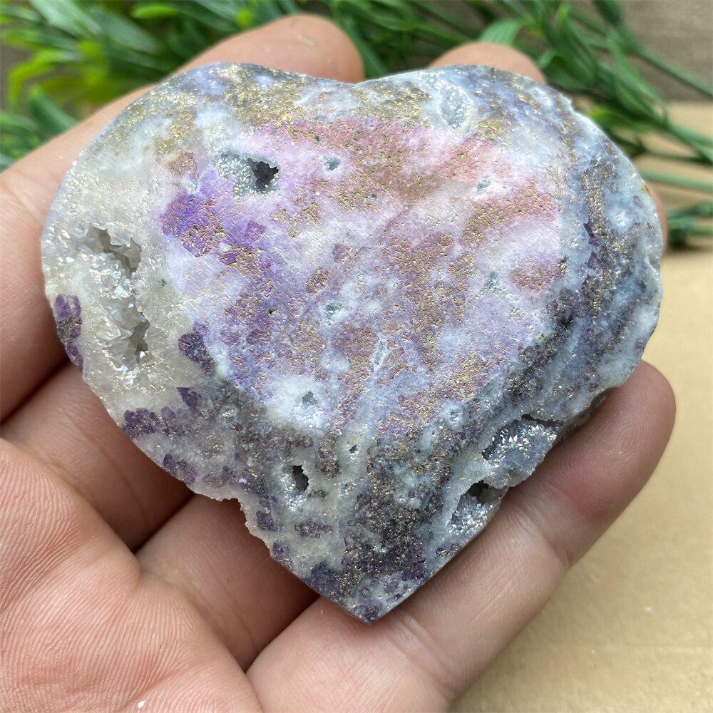 Purple Aura Sphalerite Crystal Heart