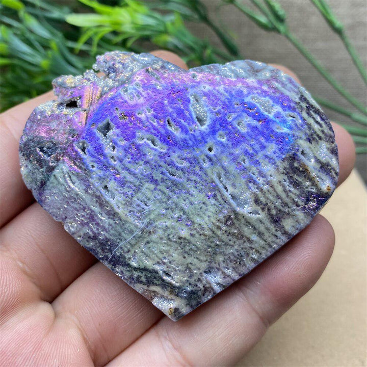 Purple Aura Sphalerite Crystal Heart