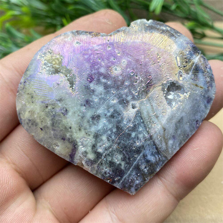 Purple Aura Sphalerite Crystal Heart