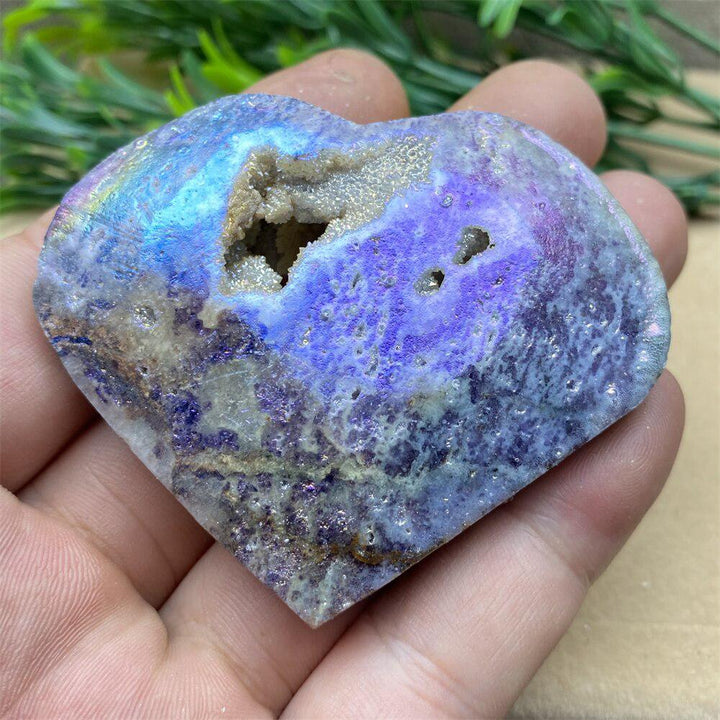 Purple Aura Sphalerite Crystal Heart