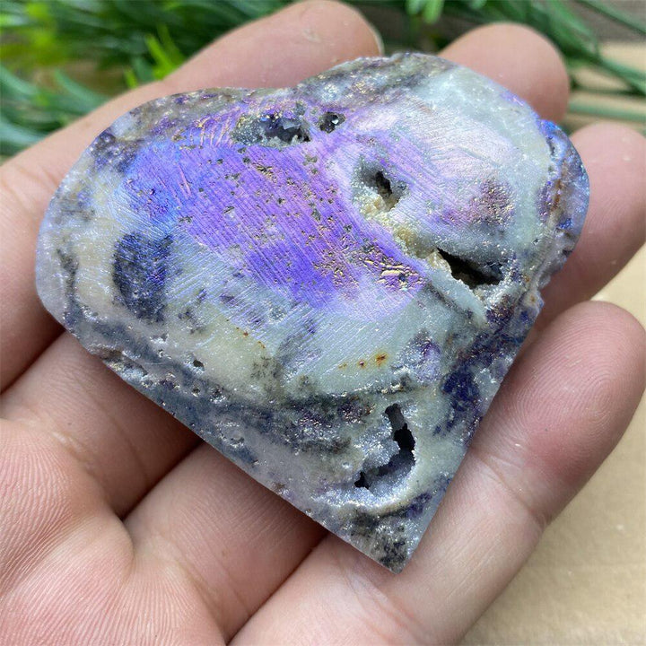 Purple Aura Sphalerite Crystal Heart