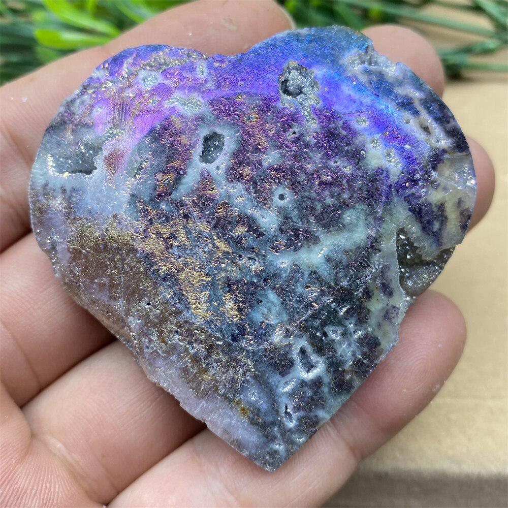 Purple Aura Sphalerite Crystal Heart