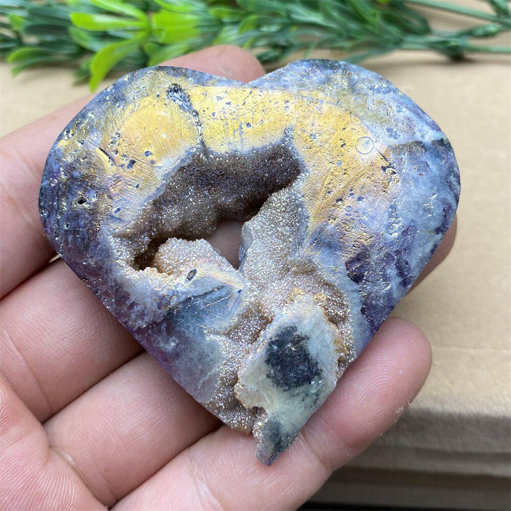 Purple Aura Sphalerite Crystal Heart