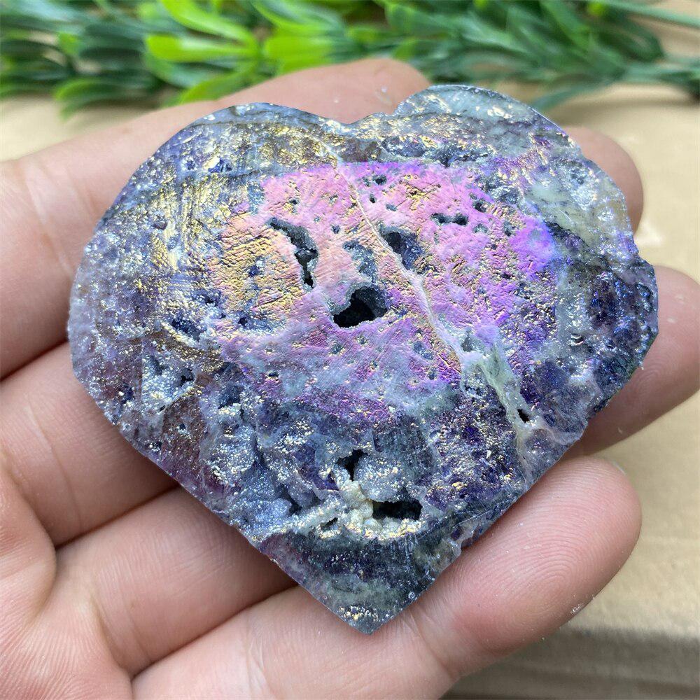 Purple Aura Sphalerite Crystal Heart